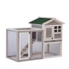 48 in. Large Chicken Coop Wooden Rabbit Hutch Gray