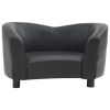 Dog Sofa Black 26.4"x16.1"x15.4" Faux Leather