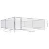 Outdoor Dog Kennel Galvanized Steel 13.1'x13.1'x3.3'
