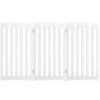 36 Inch Folding Wooden Freestanding Pet Gate Dog Gate with 360° Flexible Hinge