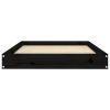 Dog Bed Black 36"x25.2"x3.5" Solid Wood Pine
